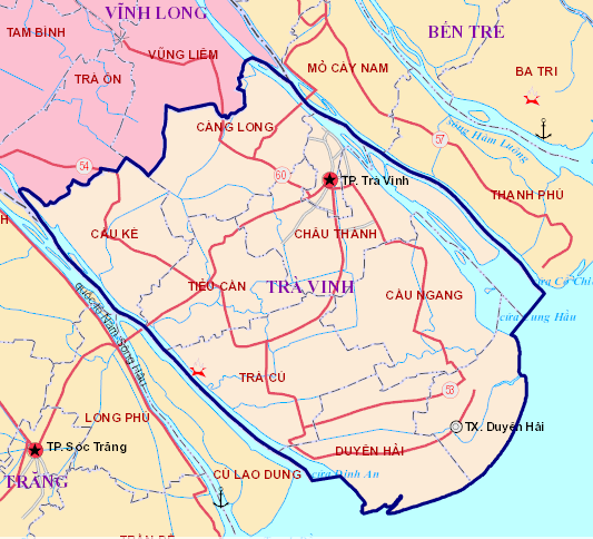 các huyện, thành phố thuộc Trá Vinh